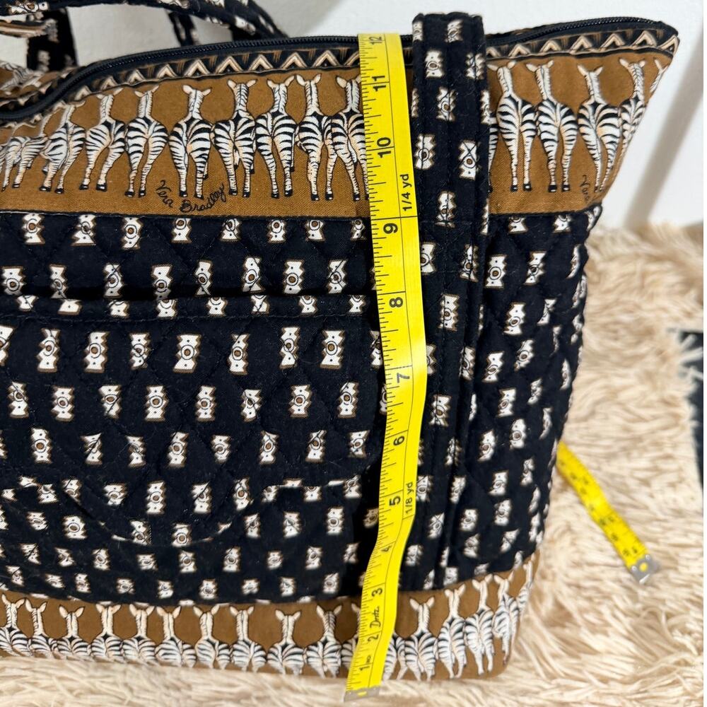 Vera Bradley Zebra Print Quilted Small Tote Shoulder Bag Boho Y2K - Picture 6 of 10